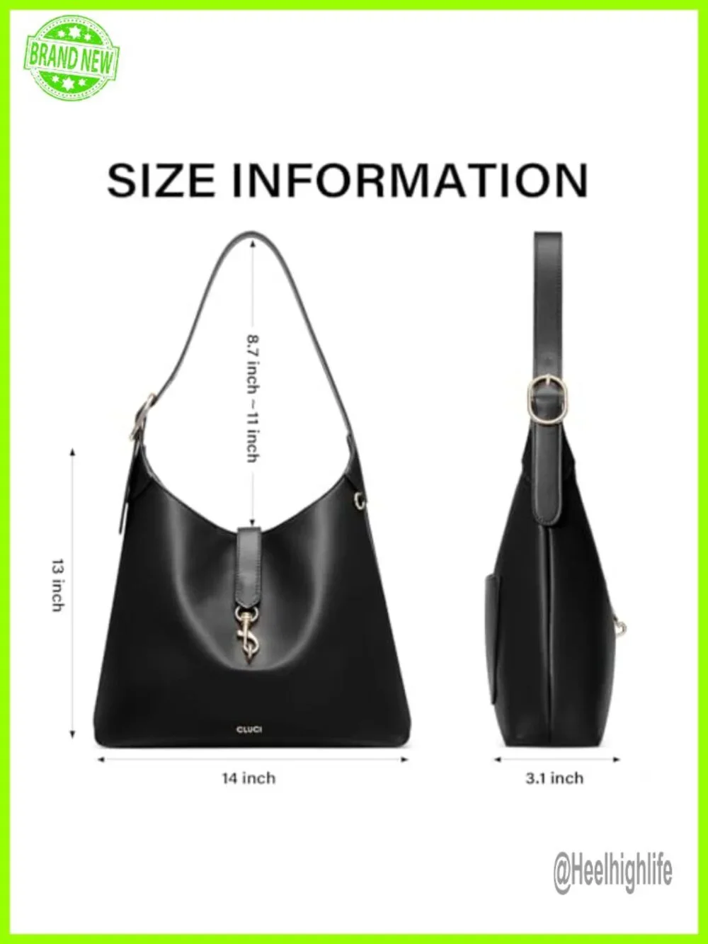 Slouchy Hobo Bag Vegan Leather Shoulder Bag Work Handbag